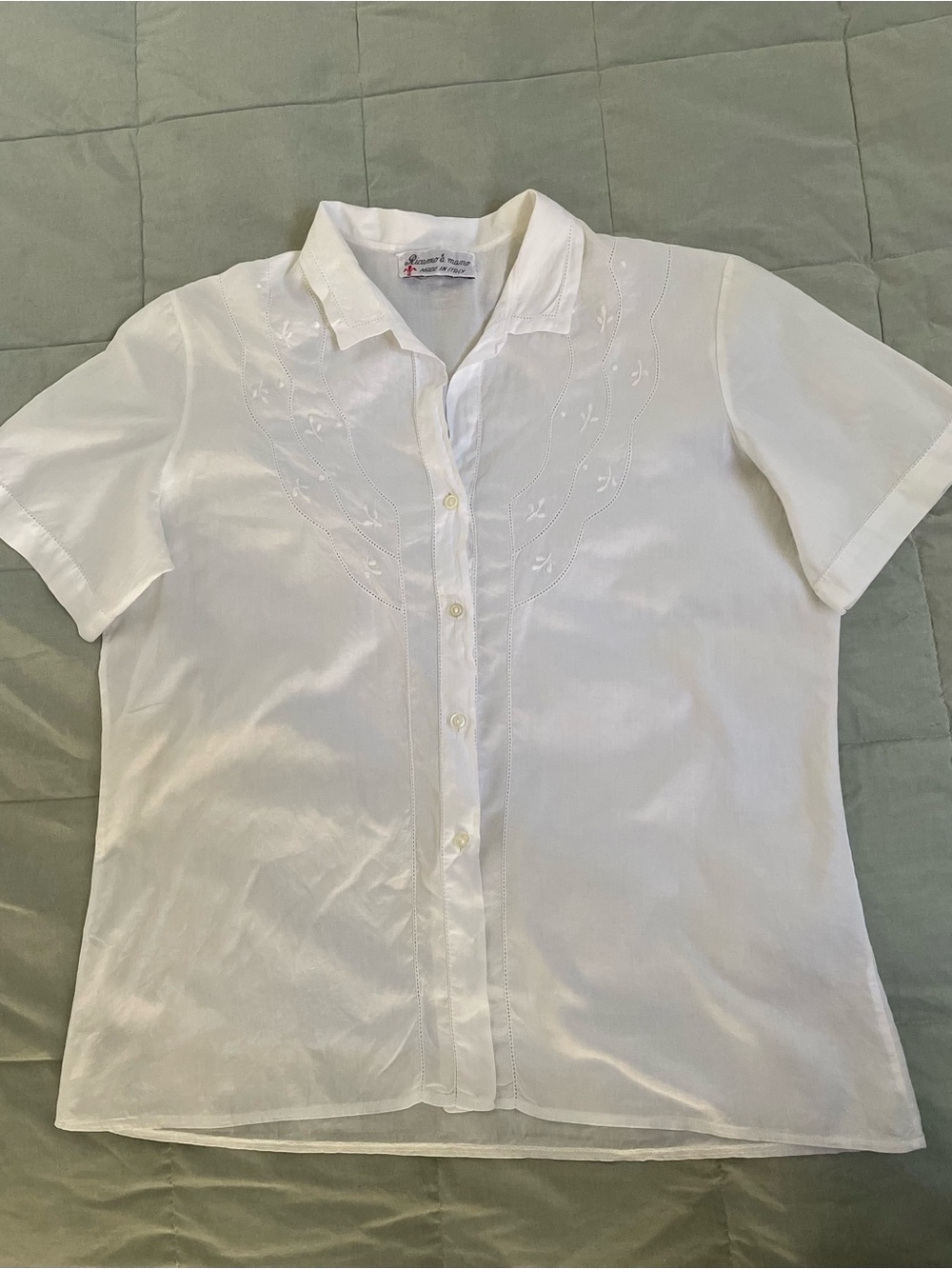 Vintage hand embroidered women’s white shirt - Picture 7 of 14